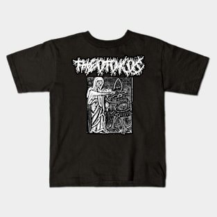 Virgin Mary Punching The Devil Metal Hardcore Punk Gothic Kids T-Shirt